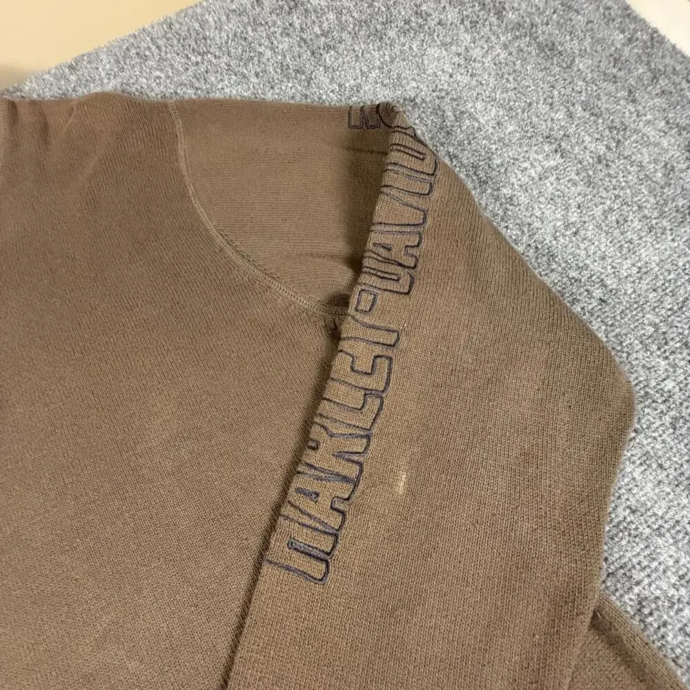 Harley-Davidson Brown Cotton Half-Zip Sweater XL #902‎